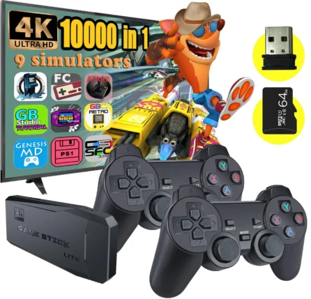 Wireless Retro Game Console Stick: Unleash 10,000+ Games on Your TV